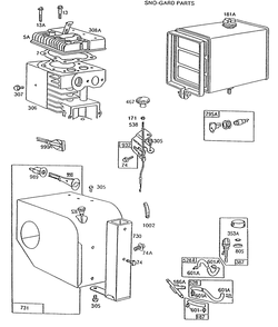 Fuel Tank,sno-Gard,primer 1 Diagram and Parts List for 190402-3061-XX  Briggs and Stratton Engine
